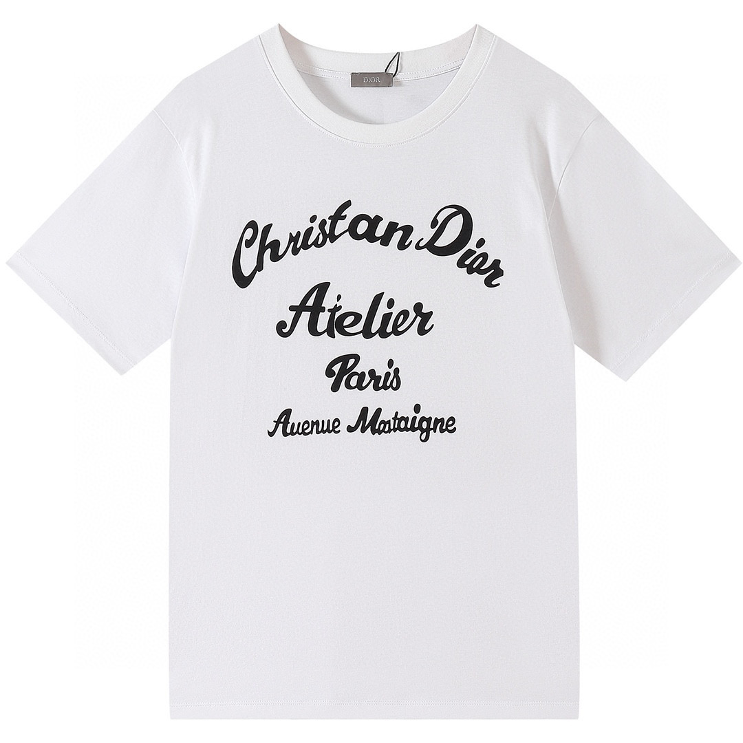CHRISTIAN DIOR ATELIER TShirt Relaxed Fit White Cotton Jersey DIOR AU #15 CHRISTIAN DIOR ATELIER TShirt Relaxed Fit White Cotton Jersey DIOR AU